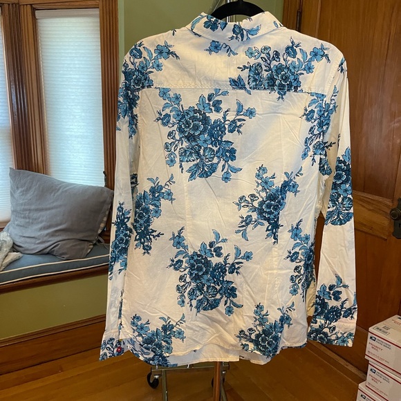 Blue floral Joules button down shirt - Picture 4 of 6